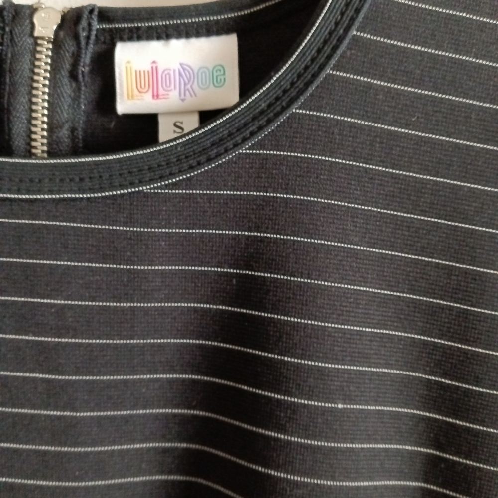 LulaRoe Black Striped Dress - Picture 6 of 7